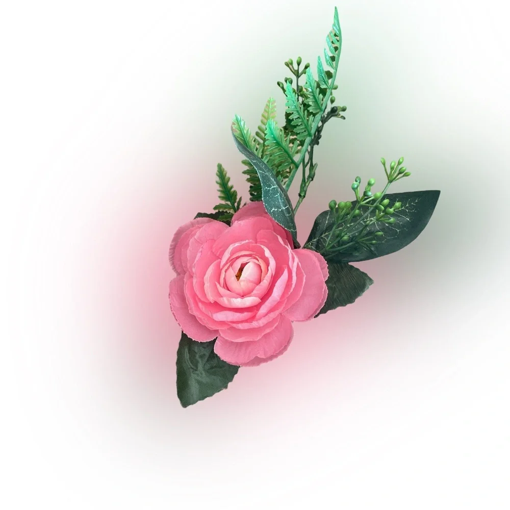 Assorted Artificial Floral Picks Arrangement - Pink, White, Green
